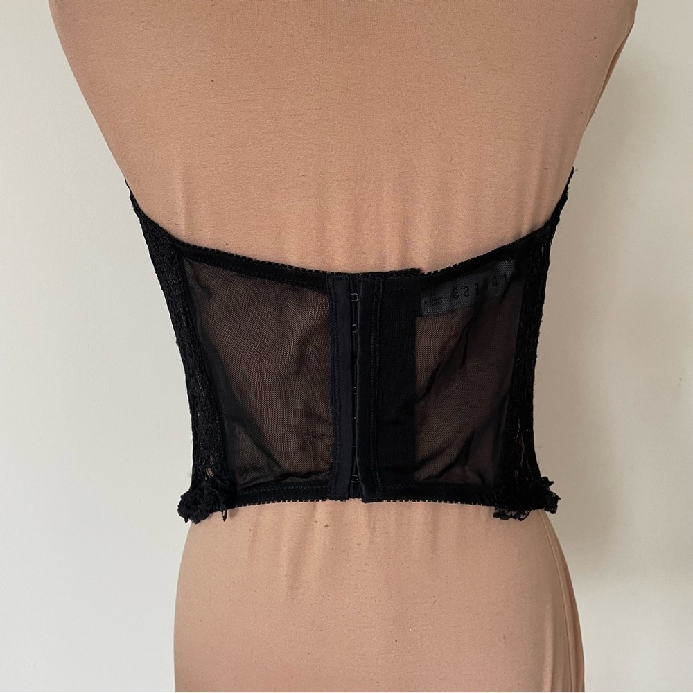 Urban Outfitters Lioness The Plaza Lace Bustier Black Corset Strapless Top EUC M - Picture 8 of 12